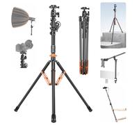 QZSD Trépied d'éclairage multifonction en aluminium de 94 à 252 cm, support de bureau, tête sphérique en aluminium, monopode amovible, support avec vis de 0,6 cm et 3/8" pour boîte à lumière
