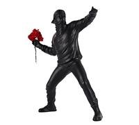 QZVANLON Statuette en résine pour lanceur de fleurs, sculpture artisanale pour salon, bureau, bibliothèque, figurines miniatures, petits ornements, cadeau artistique à collectionner (noir)