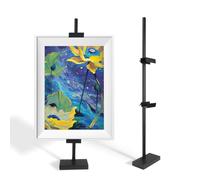 QZWEXAZ Chevalet de table réglable, jusqu'à 73,7 cm, support de cadre photo, support en métal en H (noir)