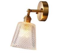 QZWYQ Lampe de mur moderne boule de verre de cuivre Applique murale en laiton for restaurant salon salle de bain miroir phares chevet for lecture de chevet salon décoration E27 Edison