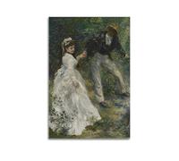 QZXV Affiches de peinture à l'huile sur toile « The Promenade Pierre-Auguste Renoir » - Décoration murale moderne pour salon, chambre à coucher, 50 x 75 cm, style moderne