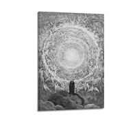 QZXV Impression sur toile avec cadre The Empyrean, Dante's The Divine Comedy de Gustave Dore - Décoration murale moderne pour salon, chambre à coucher, chambre à coucher - 40 x 60 cm