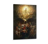 QZXV Impression sur toile avec cadre « The Triumph of Christianity Over Paganism by Gustave Dore » - Décoration murale moderne pour salon, chambre à coucher - 50 x 75 cm