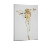 QZXV Impression sur toile « Pin Up Girls 20 » de Alberto Vargas - Décoration murale moderne avec cadre - Pour salon, chambre à coucher - 30 x 45 cm