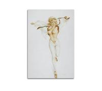 QZXV Impression sur toile « Pin Up Girls 20 » de Alberto Vargas - Décoration murale moderne pour salon, chambre à coucher - 60 x 90 cm