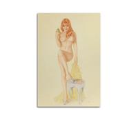 QZXV Impression sur toile « Pin Up Girls 22 » de Alberto Vargas - Décoration murale moderne pour salon, chambre à coucher - 20 x 30 cm