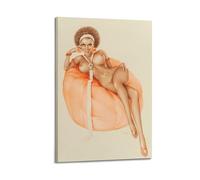QZXV Impression sur toile « Pin Up Girls 29 » de Alberto Vargas - Décoration murale moderne avec cadre - Pour salon, chambre à coucher - 30 x 45 cm