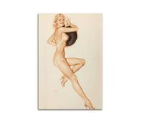 QZXV Impression sur toile « Pin Up Girls 7 » de Alberto Vargas - Décoration murale moderne pour salon, chambre à coucher - 20 x 30 cm