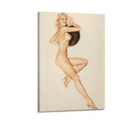 QZXV Impression sur toile « Pin Up Girls 7 » par Alberto Vargas - Décoration murale moderne avec cadre pour salon, chambre à coucher - 40 x 60 cm