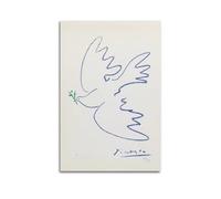 QZXV Pablo Picasso Impression sur toile Motif colombe de la paix Décoration murale moderne pour salon, chambre à coucher, 30 x 45 cm