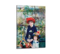 QZXV Pierre-Auguste Renoir Impressionnism Painter Works《The Two Sisters on The Balcony》 Poster imprimé sur toile Décoration murale moderne pour salon, chambre familiale, chambre à coucher, 20 x 30 cm
