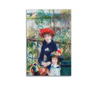 QZXV Pierre-Auguste Renoir Impressionnism Painter Works《The Two Sisters on The Balcony》 Poster sur toile Décoration murale moderne pour salon, chambre familiale, chambre à coucher, 30 x 45 cm, sans
