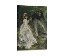 QZXV Poster de peinture à l'huile sur toile « The Promenade Pierre-Auguste Renoir » - Décoration murale moderne pour salon, chambre à coucher, 30 x 45 cm, style cadre