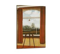 QZXV Rene Magritte Poster sur toile avec cadre « The Human Condition » - Décoration murale moderne pour salon, chambre à coucher - 60 x 90 cm