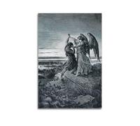QZXV Toile murale sans cadre Jacob Wrestling with The Angel de Gustave Dore - Décoration murale moderne pour salon, chambre à coucher - 30 x 45 cm