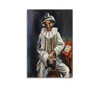 QZXV Toile murale sans cadre Pablo Picasso Pierrot pour salon, chambre à coucher, 60 x 90 cm