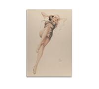 QZXV Toile murale sans cadre Pin Up Girls 15 par Alberto Vargas - Décoration murale moderne pour salon, chambre à coucher - 50 x 75 cm