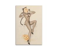 QZXV Toile murale sans cadre Pin Up Girls 34 par Alberto Vargas - Décoration murale moderne pour salon, chambre à coucher - 50 x 75 cm