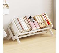 QZYGWCS Étagère Inclinable en Bois Étagère de Table Organiseur de Bureau Petite Étagère pour Salon Maison Bureau Peut Accueillir des CD des Magazines et des Livres (White, 33 * 21 * 14.5cm)