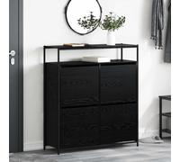 QZZCED Armoire à chaussures moderne en bois avec portes à charnières et pieds en acier - Rangement rectangulaire pour salon ou entrée, facile à nettoyer et structure