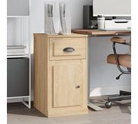 QZZCED Armoire auxiliaire avec tiroir et compartiment, meuble de rangement avec porte réglable gauche ou droite, surface robuste pour exposition, bois contreplaqué résistant