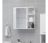 QZZCED Armoire avec miroir de salle de bain en bois contreplaqué 62,5 x 20,5 x 64 cm avec 5 compartiments et 1 porte pour rangement d'articles de toilette et produits de toilette personnels,