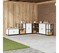 QZZCED Armoire de rangement pour cuisine avec étagère blanche en acier, structure modulaire robuste et design moderne pour organisation en intérieur et extérieur, armoire résistante