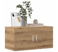 QZZCED Armoire murale en bois d'ingénierie chêne Artisan 80 x 39 x 40 cm avec 2 compartiments, grand rangement et fixation murale pour salon, chambre, étude, design élégant