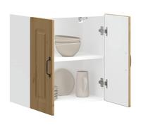 QZZCED Armoire murale pour cuisine Kalmar en bois d'ingénierie chêne artisanal avec grand rangement et portes pratiques pour organiser des espaces de cuisine et de salon
