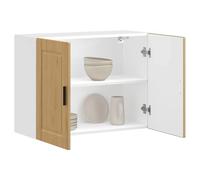 QZZCED Armoire murale pour cuisine Porto en bois d'ingénierie avec finition chêne artisanal, armoire de rangement avec portes pratiques pour organiser des espaces dans le salon