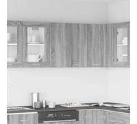 QZZCED Armoire suspendue Lyon gris Sonoma 60 x 31 x 60 cm, en bois d'ingénierie, design simple pour optimiser l'espace de cuisine avec grand rangement organisé. Portes de protection