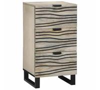 QZZCED Armoires et étagères de rangement pour médias blanc et noir Buffet rustique en bois de manguier avec pieds en fer, rangement pratique pour salon et co