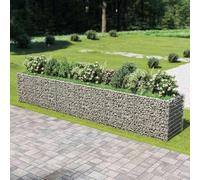 QZZCED Arriate de gabion en acier galvanisé, lit surélevé pour fleurs et plantes, structure en maille solide pour jardin et terrasse, rempli de pierres ou de gravier, design résistant