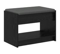 QZZCED Banc de couloir avec coussin et étagère, chêne noir, 63 x 38 x 45 cm