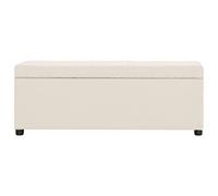 QZZCED Banc rembourré avec compartiment de rangement 116 cm crème polyester