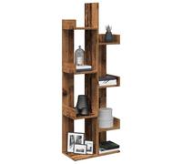 QZZCED Bibliothèque multifonction aspect bois vieilli pour le rangement 48 x 25,5 x 140 cm