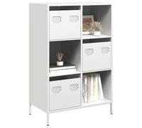 QZZCED Buffet en acier blanc classique avec tiroir, structure robuste et stable pour organisation et décoration 68 x 39 x 103,5 cm