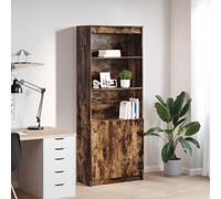 QZZCED Buffet haut en bois de chêne fumé pour chambre à coucher, cuisine, 70 x 35 x 180 cm