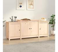 QZZCED Buffet minimaliste en pin massif, grand espace de rangement et design rustique moderne, 164 x 37 x 68 cm
