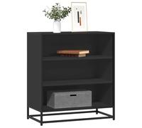 QZZCED Buffet moderne en bois d'ingénierie et métal noir avec structure métallique et bois stable, grand rangement. 68 x 35 x 76 cm