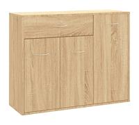 QZZCED Buffet multifonction - Armoire de salon - Buffet - Chêne Sonoma - 88 x 30 x 70 cm - Matériau dérivé du bois - Convient pour salon, cuisine