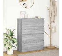 QZZCED Buffet Sonoma gris Buffet de rangement avec structure robuste et large espace 80 x 35 x 99 cm Bois d'ingénierie