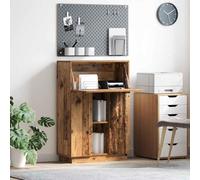 QZZCED Bureau avec étagère en bois vieilli 71,5 x 31,5 x 106,5 cm pour bureau ou maison, design minimaliste et économiseur d'espace, grande surface pour écrire et étudier,