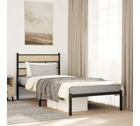 QZZCED Cadre de lit en fer avec tête et sommier à lattes, lit classique et intemporel pour chambre avec espace de rangement, design élégant et structure stable