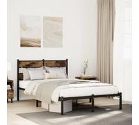 QZZCED Cadre de lit en fer avec tête et sommier à lattes, lit classique et stable avec espace de rangement inférieur, design élégant et intemporel pour chambre à coucher