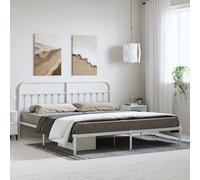 QZZCED Cadre de lit en métal avec tête de lit, base à lattes et espace de rangement, lit classique pour chambre à coucher, design élégant et intemporel, support robuste