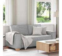 QZZCED Canapé 2 places en tissu gris nuage 140 cm, structure robuste en bois et métal, grands accoudoirs, rembourrage épais pour salon et bureau, tissu en polyester doux