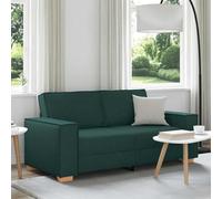 QZZCED Canapé 2 places en tissu vert foncé 140 cm, structure robuste en bois et métal, grands accoudoirs, rembourrage épais pour salon et bureau, tissu en polyester