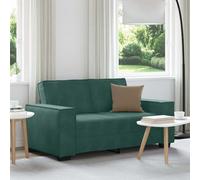 QZZCED Canapé 2 places en velours vert foncé 120 cm, structure robuste en bois et métal avec grands accoudoirs, rembourrage dense pour salon ou bureau, design