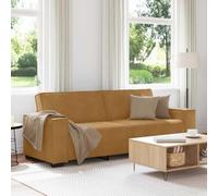 QZZCED Canapé 3 places en velours marron, 180 cm, structure robuste en bois et métal avec accoudoirs Anchors et rembourrage dense pour salon, canapé lounge confortable et polyvalent